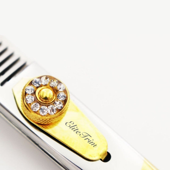 7" Golden Luxe - Thinner & Blender - Dog Grooming Scissors - EliteTrim