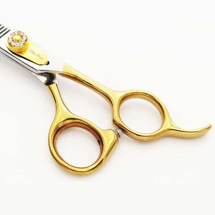 7" Golden Luxe - Thinner & Blender - Dog Grooming Scissors - EliteTrim