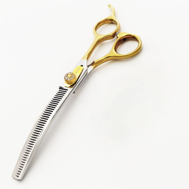 7" Golden Luxe - Thinner & Blender - Dog Grooming Scissors - EliteTrim