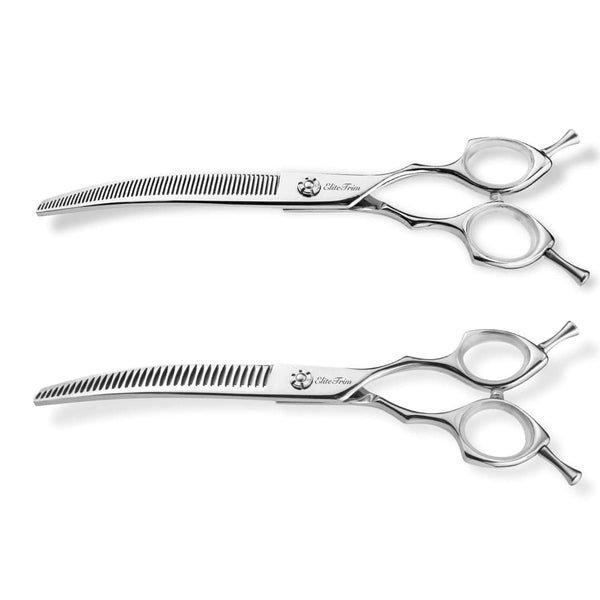 7.5" Grace Series 440C Curved Blender & Thinner - Dog Grooming Scissors - EliteTrim