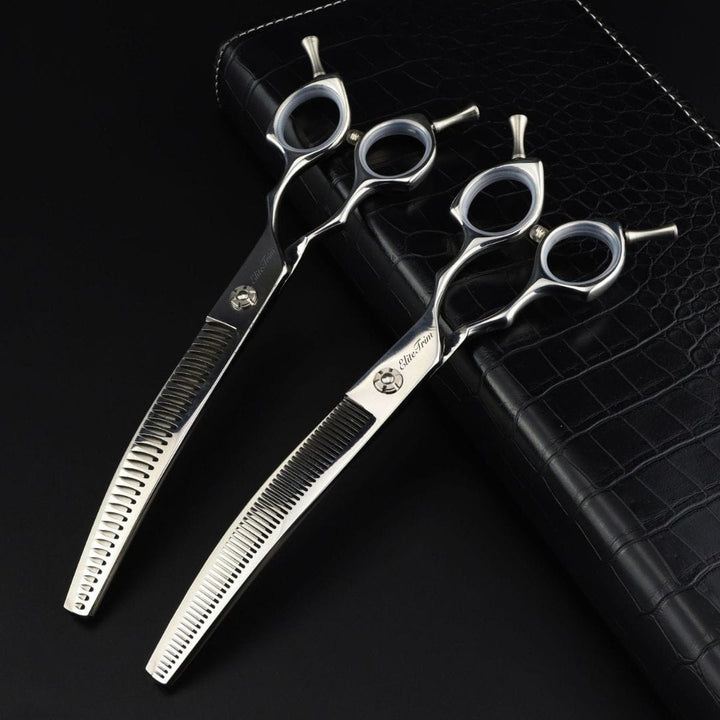7.5" Grace Series 440C Curved Blender & Thinner - Dog Grooming Scissors - EliteTrim