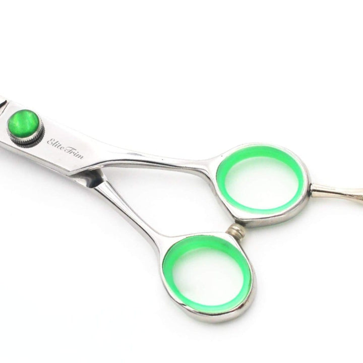 Green‑Gem™ | 7.0" Curved Blender (Chunker) - Dog Grooming Scissors - EliteTrim Grooming