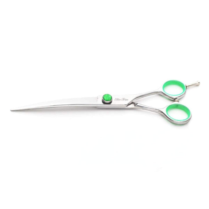 Green‑Gem™ | 7.0" Curved Shears - Dog Grooming Scissors - EliteTrim Grooming