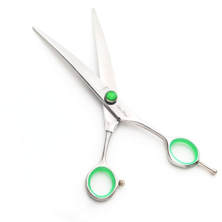 Green‑Gem™ | 7.0" Curved Shears - Dog Grooming Scissors - EliteTrim Grooming