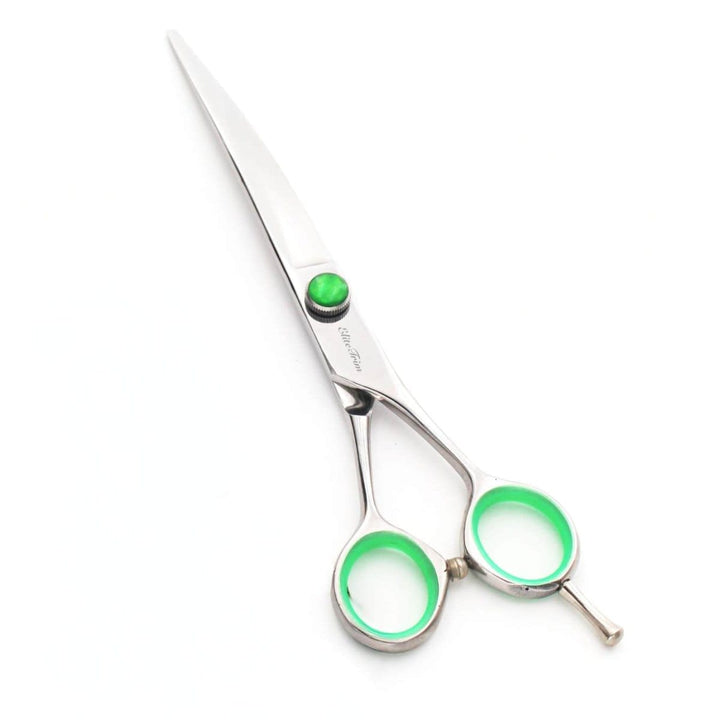 Green‑Gem™ | 7.0" Curved Shears - Dog Grooming Scissors - EliteTrim Grooming