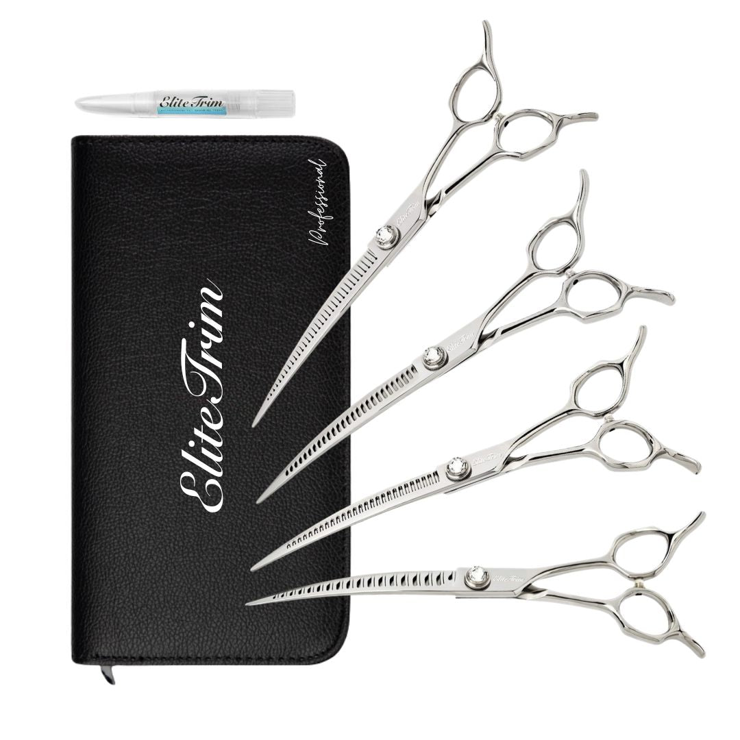 Hikari Professional Magic Tip Curved Dog Grooming Shears Set