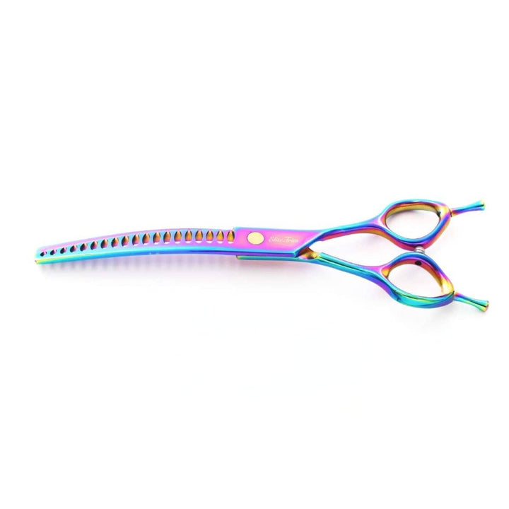 Nebula™ | 7.0" Curved Blender (Chunker) - Dog Grooming Scissors - EliteTrim Grooming