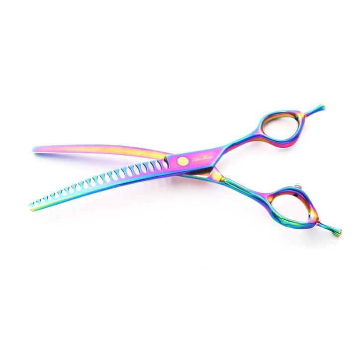 Nebula™ | 7.0" Curved Blender (Chunker) - Dog Grooming Scissors - EliteTrim Grooming