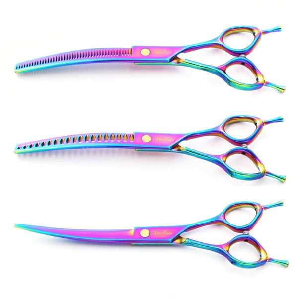 Nebula™ Series | 7.0" Curved Shears - Dog Grooming Scissors - EliteTrim Grooming