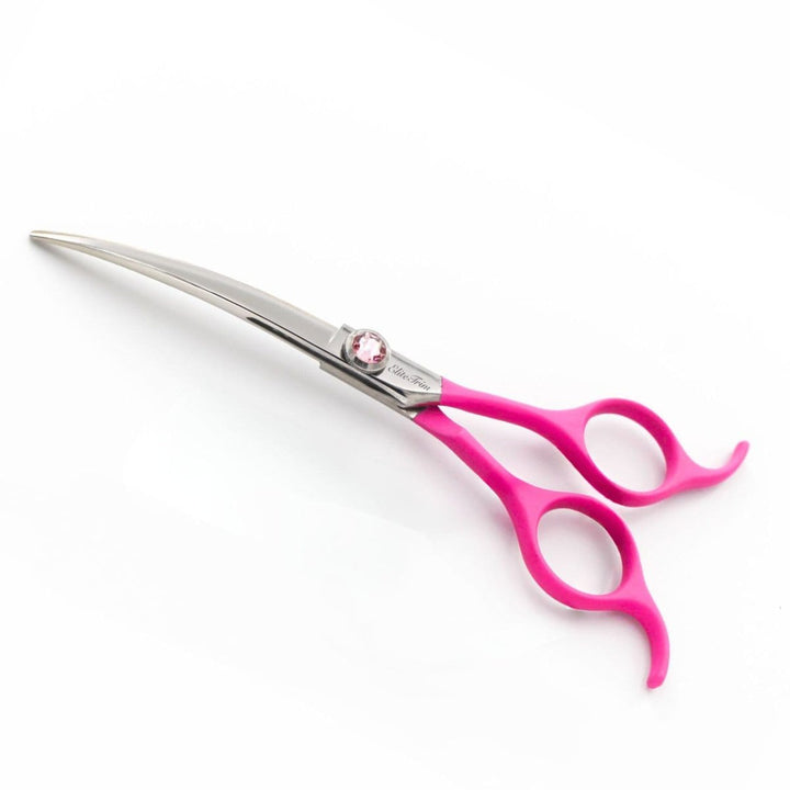 6.5"/ 7" Pinkaura 440C Curved Grooming Shears for Dogs Lefty Friendly - Dog Grooming Scissors - EliteTrim