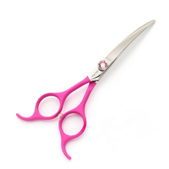 6.5"/ 7" Pinkaura 440C Curved Grooming Shears for Dogs Lefty Friendly - Dog Grooming Scissors - EliteTrim