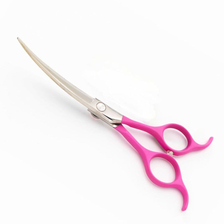 6.5"/ 7" Pinkaura 440C Curved Grooming Shears for Dogs Lefty Friendly - Dog Grooming Scissors - EliteTrim