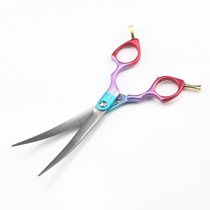 6.5" RainbowX Curved Dog Grooming Shears - Dog Grooming Scissors - EliteTrim