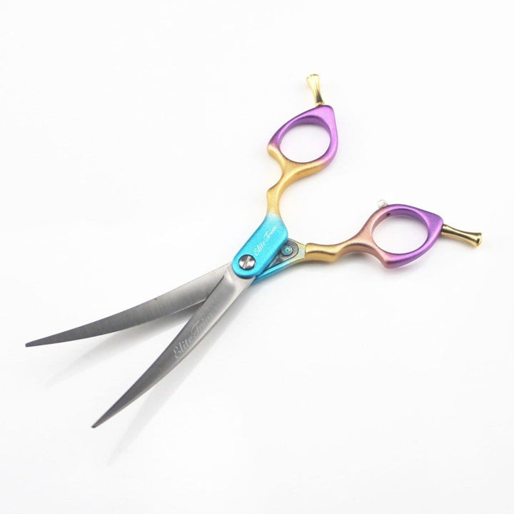 6.5" RainbowX Curved Dog Grooming Shears - Dog Grooming Scissors - EliteTrim