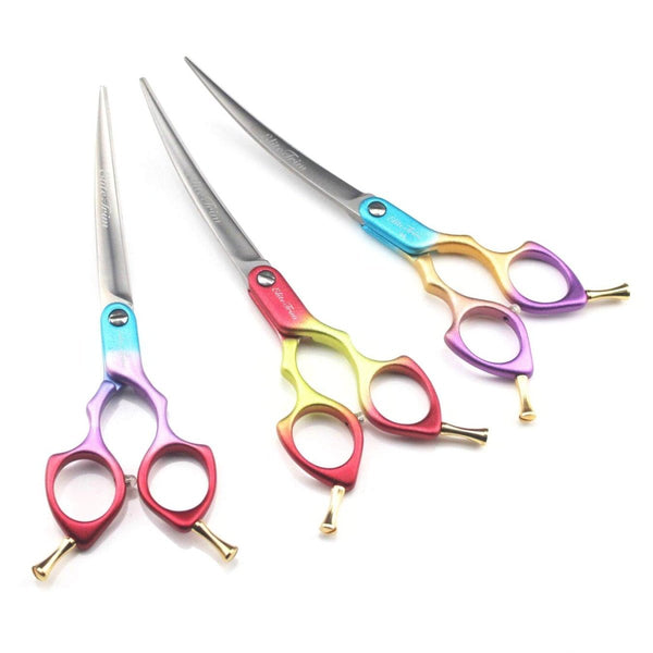 RainbowX™ | 6.5" Superlight Curved Shears - Dog Grooming Scissors - EliteTrim Grooming