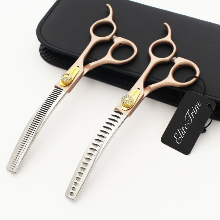 7“ Rose Gold Elite - Thinner & Blender - Dog Grooming Scissors - EliteTrim