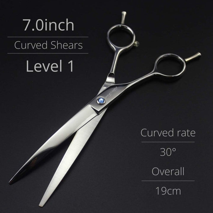 7" Silvra Left - Handed Dog Grooming Shears Kit - Dog Grooming Scissors - EliteTrim Grooming