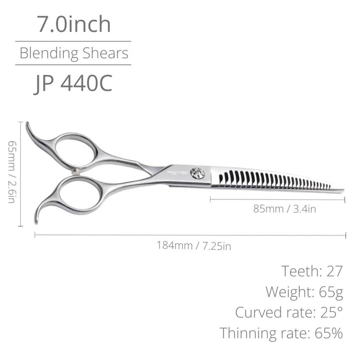 The Magician™ | 7.0″ Curved Blender (Chunker) - Dog Grooming Scissors - EliteTrim Grooming