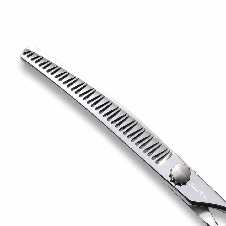 The Sculptor™ | 7.0″ Curved Blender (Chunker) - Dog Grooming Scissors - EliteTrim Grooming