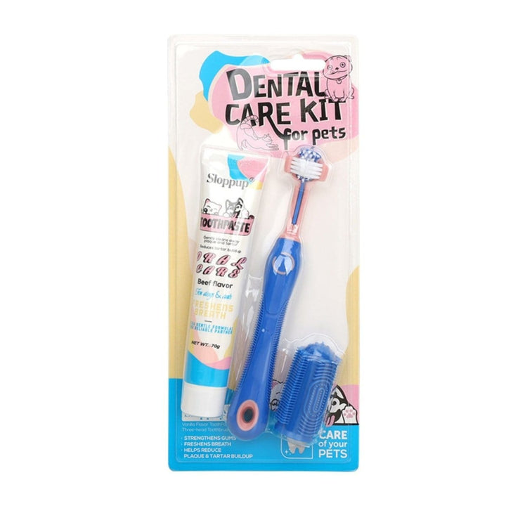 Triple - Headed Cat & Dog Toothbrush Kit - Dog Toothbrush - EliteTrim