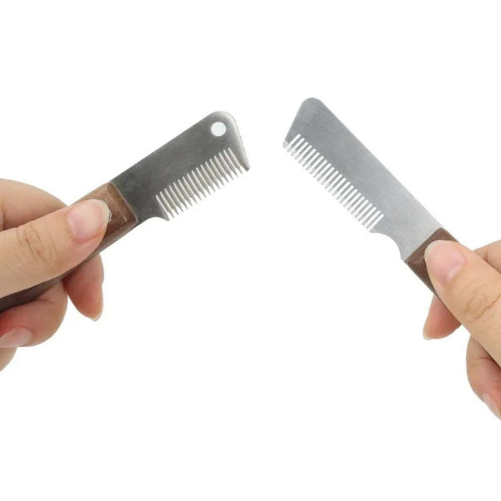Walnut Dog Stripping Knife - Dog Brush - EliteTrim Grooming