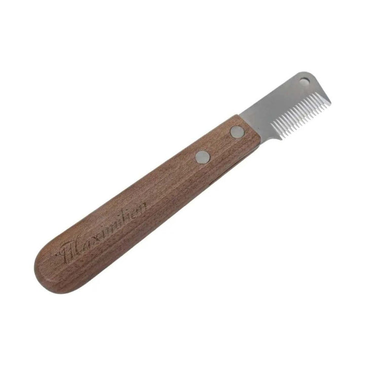 Walnut Dog Stripping Knife - Dog Brush - EliteTrim Grooming