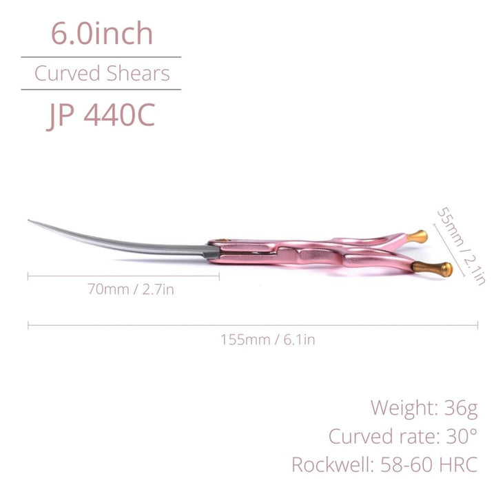 CandyBoom™ Series | 6.0" Superlight Curved Shears - Dog Grooming Scissors - EliteTrim Grooming