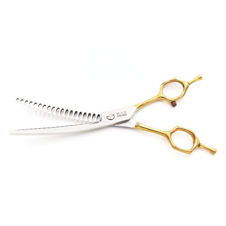 Double - Tail™ | 7.0" Curved Blender (Chunker) - Dog Grooming Scissors - EliteTrim Grooming