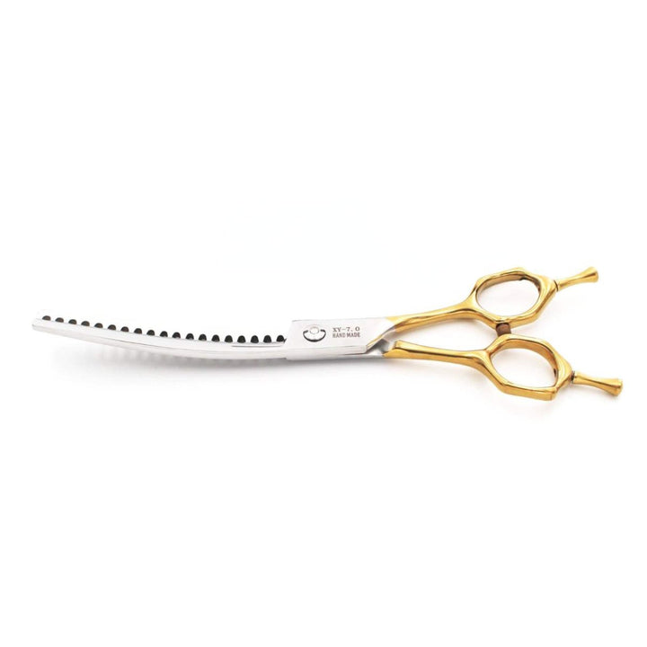 Double - Tail™ | 7.0" Curved Blender (Chunker) - Dog Grooming Scissors - EliteTrim Grooming