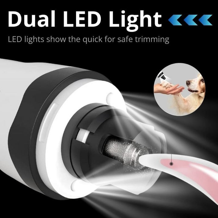 Dual LED Nail Grinder for Large Dogs & Cats - 2 - Speed Electric Pet Grooming Tool - Dog Nail Grinder - EliteTrim