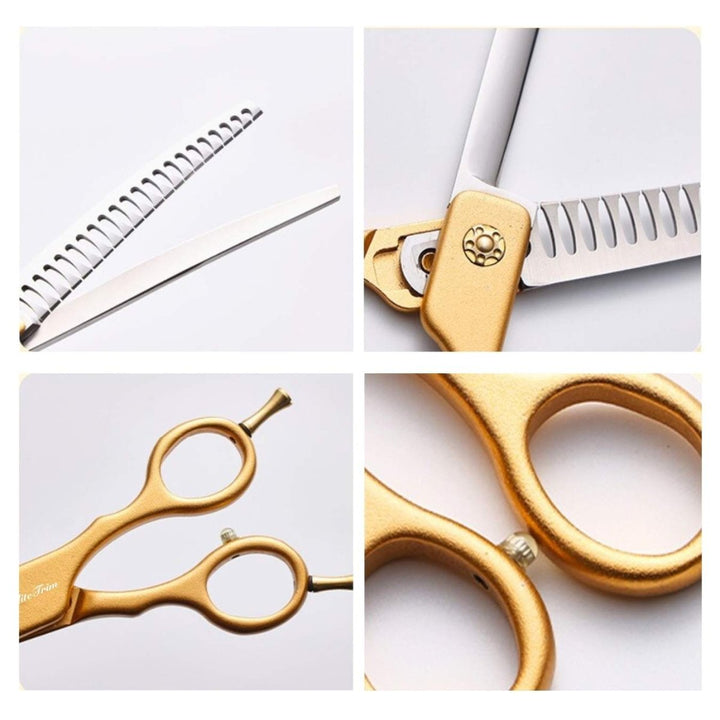 ElitePop™ | 7.25″ Curved Blender (Chunker) - Dog Grooming Scissors - EliteTrim Grooming