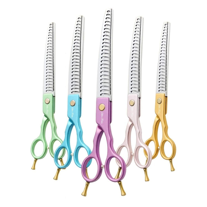 ElitePop™ | 7.25″ Curved Blender (Chunker) - Dog Grooming Scissors - EliteTrim Grooming