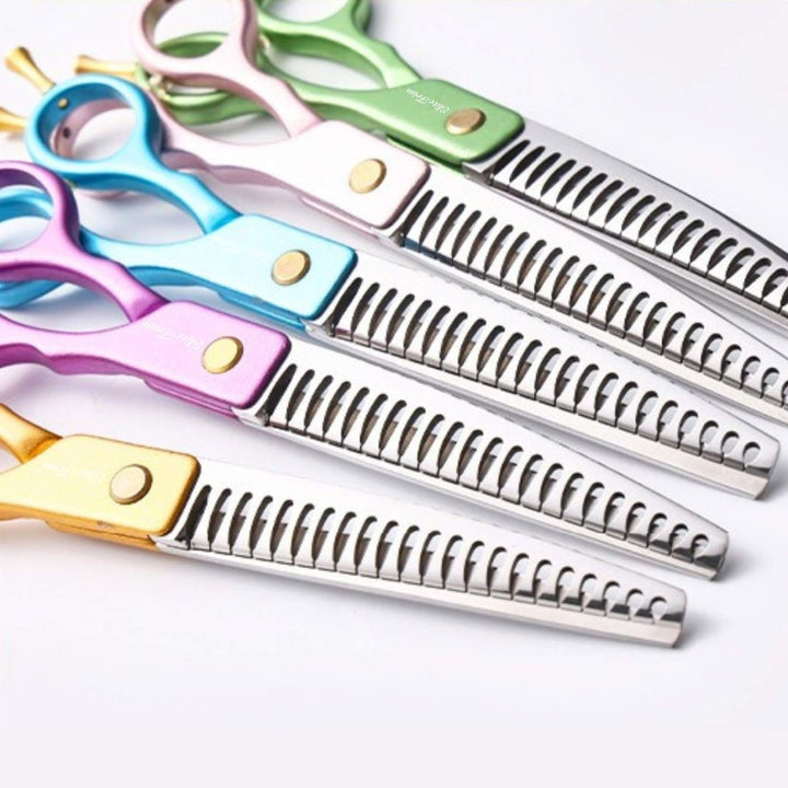 ElitePop™ | 7.25″ Curved Blender (Chunker) - Dog Grooming Scissors - EliteTrim Grooming