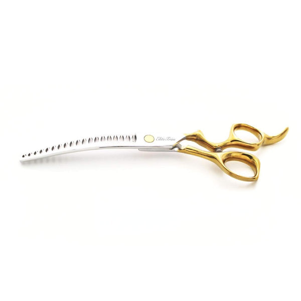 ErgoFlow™ | 7.0" Curved Blender (Chunker) - Dog Grooming Scissors - EliteTrim Grooming
