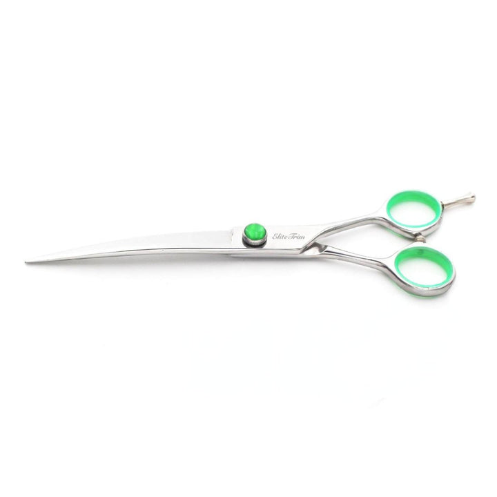 Green‑Gem™ | 7.0" Curved Shears - Dog Grooming Scissors - EliteTrim Grooming
