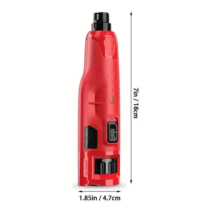 Professional Electric Dog Nail Grinder - 6 - Speed Quiet File for Medium/Large Pets with Dual LED - Dog Nail Grinder - EliteTrim