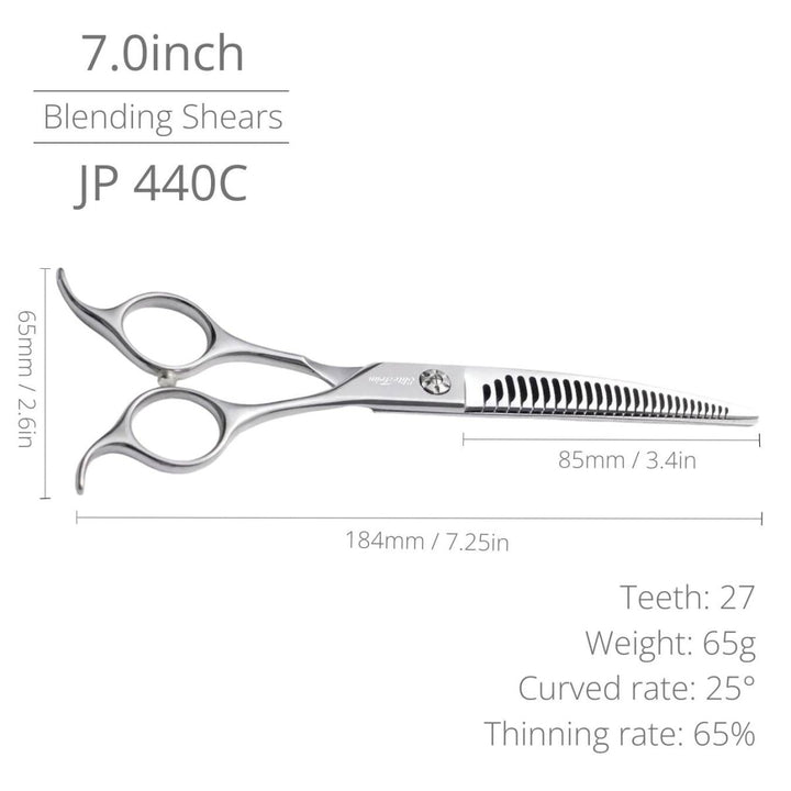 The Magician™ | 7.0″ Curved Blender (Chunker) - Dog Grooming Scissors - EliteTrim Grooming