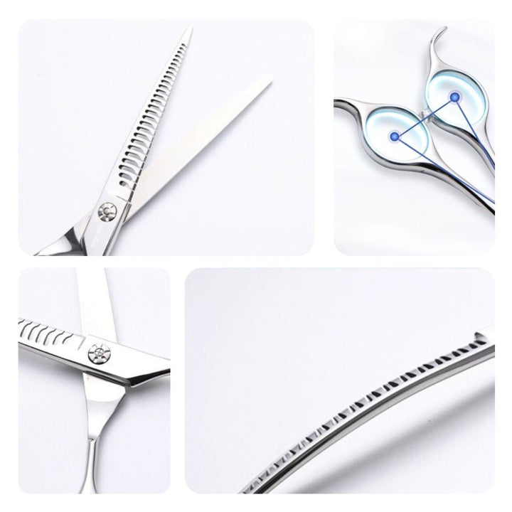 The Magician™ | 7.0″ Curved Blender (Chunker) - Dog Grooming Scissors - EliteTrim Grooming