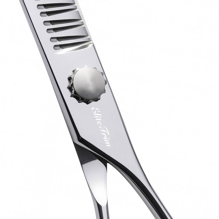The Sculptor™ | 7.0″ Curved Blender (Chunker) - Dog Grooming Scissors - EliteTrim Grooming